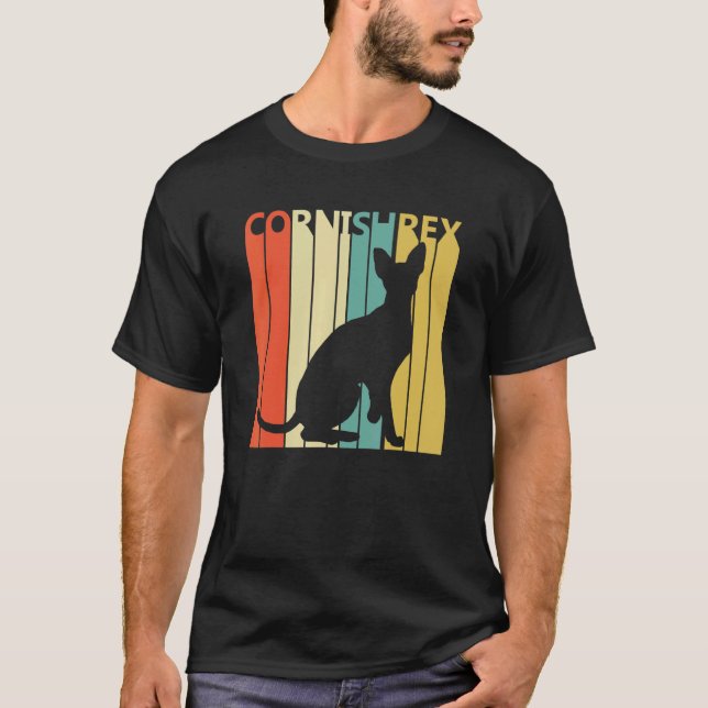 Cute Cornish Rex Cat T-Shirt (Front)