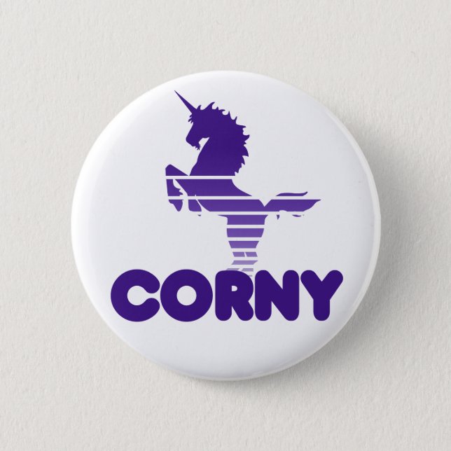 Cute Corny Unicorn 2 Inch Round Button (Front)