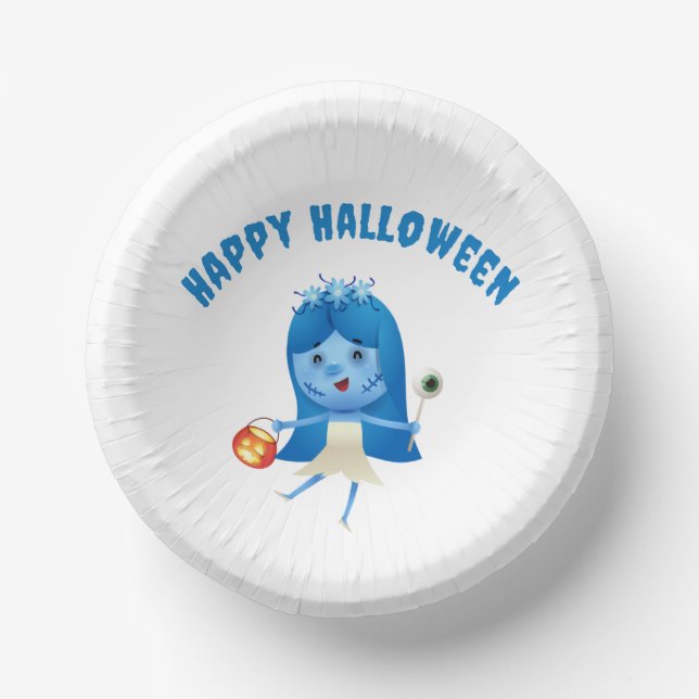 Cute Corpse Bride Halloween party  Paper Plate (Front)