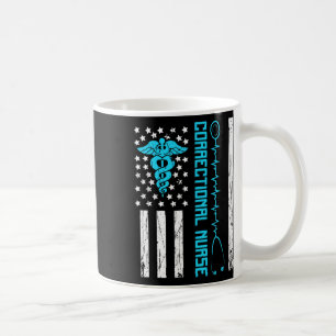 Cute Correctional Nurse Us Flag Nursing Healthcare Coffee Mug