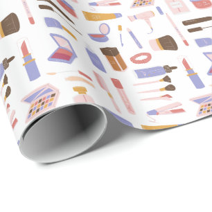 Cute Cosmetic Makeup Pattern Wrapping Paper