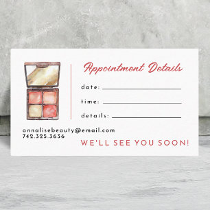 Cute Cosmetics Make Up Artist Appointment Card