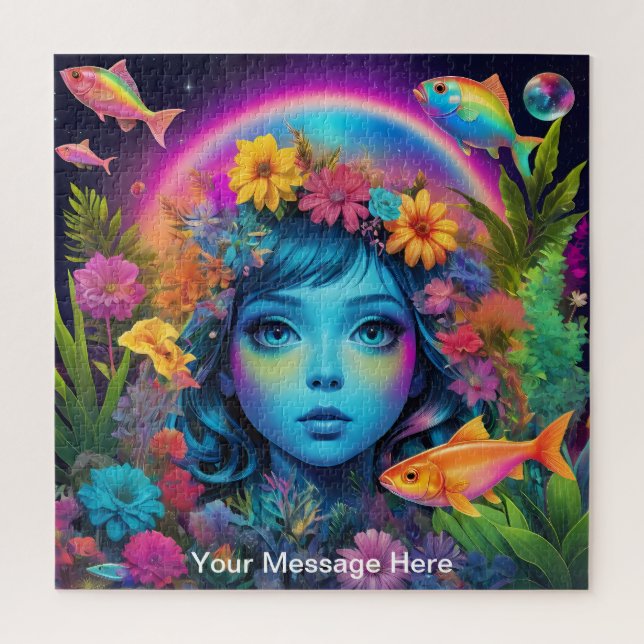 Cute Cosmic Abstract Girl Surreal Rainbow Art  Jigsaw Puzzle (Vertical)