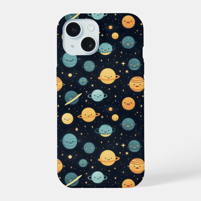 Cute Cosmos Pattern iPhone 15 Case (Back)