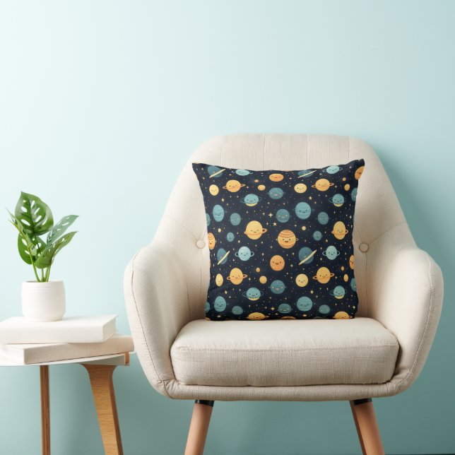 Cute Cosmos Pattern Throw Pillow (Chair)