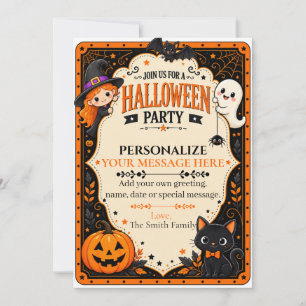 Cute Costume Halloween  Invitation