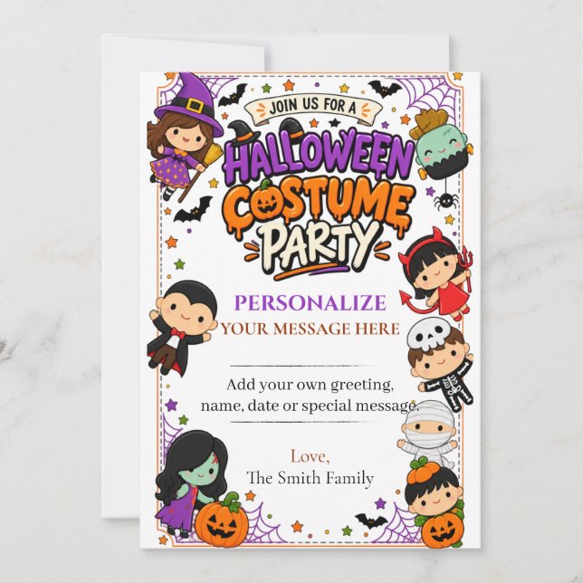 Cute Costume Halloween Party Invitation (Front)