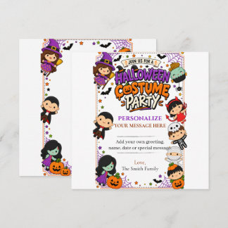 Cute Costume Halloween Party Invitation