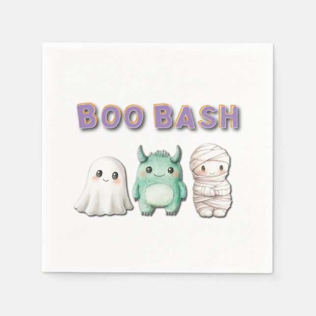 Cute Costume Halloween Party Napkin (Front)