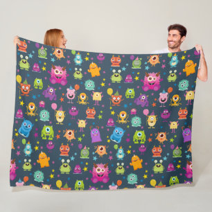Cute Costume Monster Halloween Party Pattern Fleece Blanket