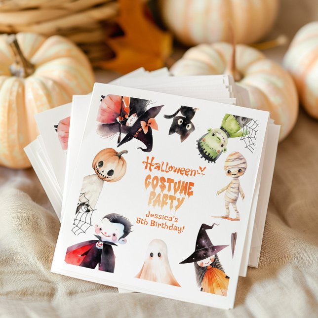 Cute Costume party Halloween monsters birthday Napkin (Creator Uploaded)