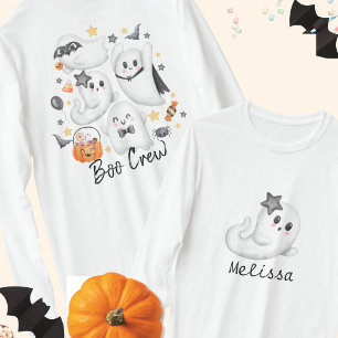 Cute Costume Spooky Ghost Pumpkin Boo Crew  T-Shirt