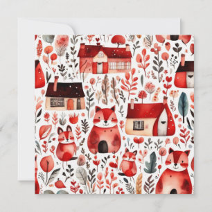 Cute cottage core red field Magnetic Frame
