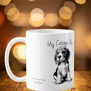  Cute Cottage Pet  -Beagle/ Personalize Coffee Mug