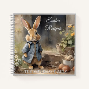 Cute Cottage Style Bunny   Easter Family Recipe Notebook