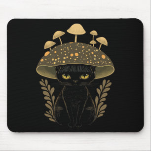 Cute Cottagecore Aesthetic Cat Mushroom Women Kids Mouse Pad
