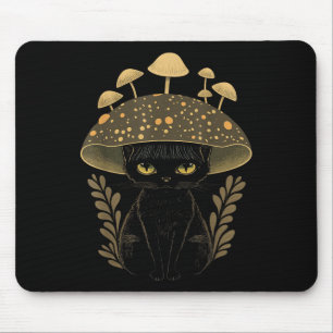 Cute Cottagecore Aesthetic Cat Mushroom Women Kids Mouse Pad