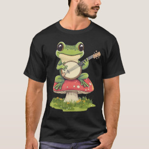 Cute Cottagecore Aesthetic Frog Playing Banjo Mush T-Shirt