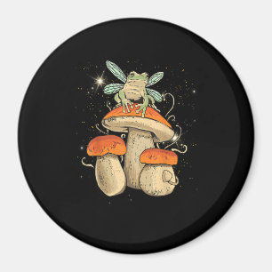 Cute Cottagecore Aesthetic Mushroom Frog Goblincor Magnet