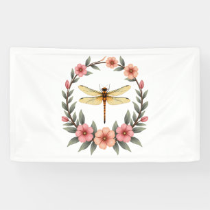 Cute Cottagecore Floral Dragonfly Aesthetic Girls Banner