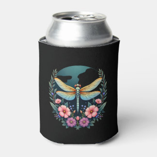 Cute Cottagecore Floral Dragonfly Aesthetic Girls  Can Cooler