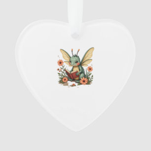 Cute Cottagecore Floral Dragonfly Aesthetic Graphi Ornament