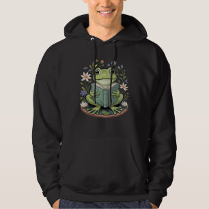 Cute Cottagecore Floral Frog Aesthetic Nature Hoodie