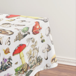 Cute Cottagecore Forest Mushroom Frog Snail Tablecloth