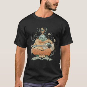 Cute Cottagecore Frog Guitar Music Fairy Fantasy R T-Shirt