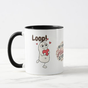 Cute Cottagecore Frog Loop Valentine Heart Mug