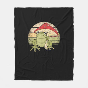 Cute Cottagecore Frog Mushroom Goblincore Toad Aes Fleece Blanket