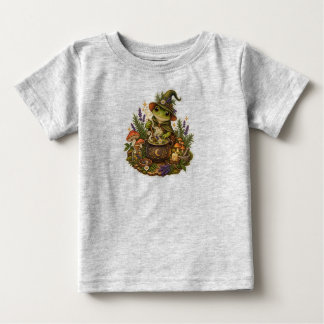 Cute Cottagecore Frog Witch Baby T-Shirt