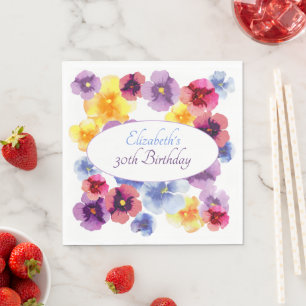Cute Cottagecore Garden Party Boho Floral Birthday Napkin