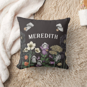 Cute Cottagecore Ghosts Fall Halloween Baby Shower Throw Pillow