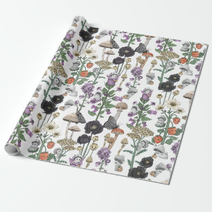 Cute Cottagecore Ghosts Fall Halloween Baby Shower Wrapping Paper