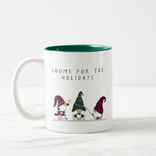 Cute Cottagecore Gnomes Two-Tone Coffee Mug