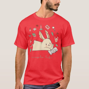 Cute Cottagecore Style Reading Rabbit T-Shirt