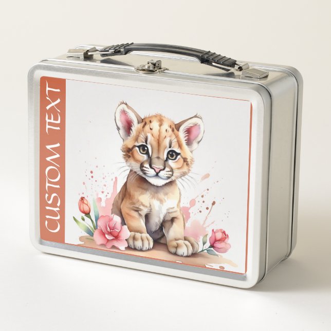 Cute cougar American  School Gift Library Custom  Metal Lunch Box (Front)