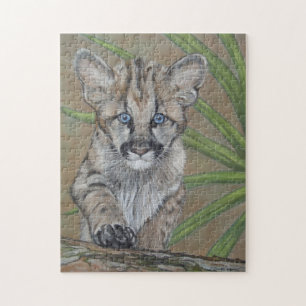 cute cougar kitten big cat wildlife jigsaw puzzle