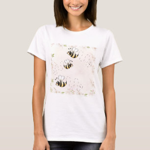 Cute Country Bees and Pink Roses T-Shirt