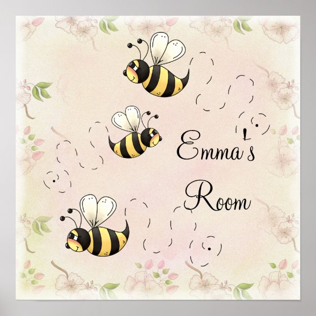 Cute Country Bees to Personalize Poster (Front)