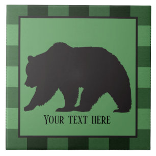 cute Country Black bear add text Tile