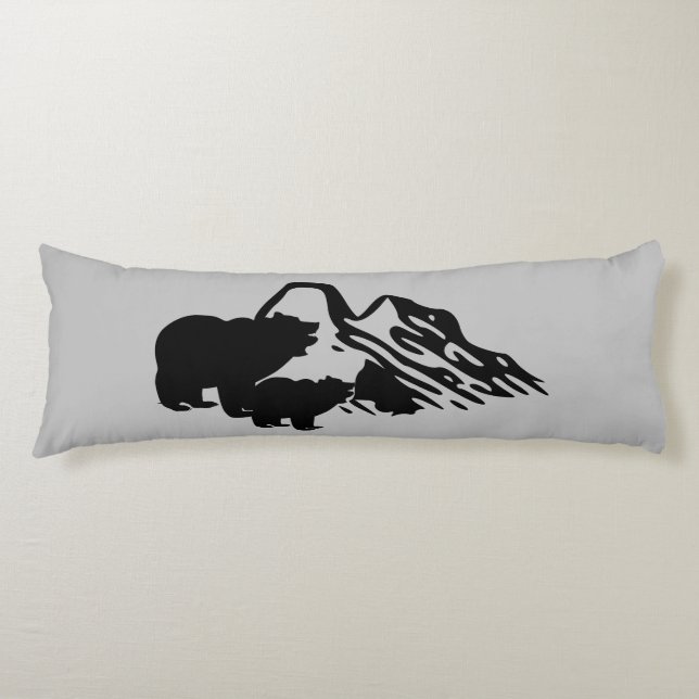 cute Country black bear bedding Body Pillow (Front)