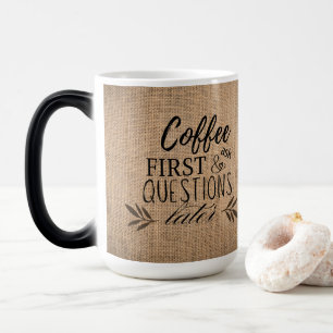 Cute Country Burlap Coffee Magic Mug