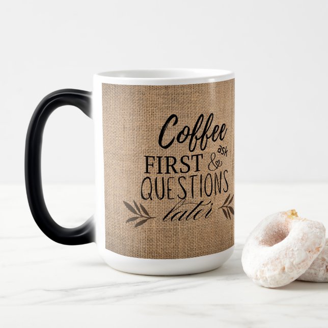 Cute Country Burlap Coffee  Magic Mug (With Donut)