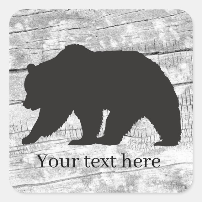 cute Country cabin black bear Square Sticker (Front)