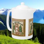 cute Country Cabin wood life word art bear<br><div class="desc">cute Country Cabin wood life word art bear teapot</div>