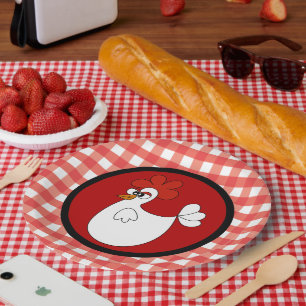 Cute Country chicken Barn party Paper Plate