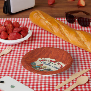 cute Country chicken coop welcome party  Paper Plate