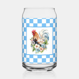 Cute Country chicken lovers Can Glass